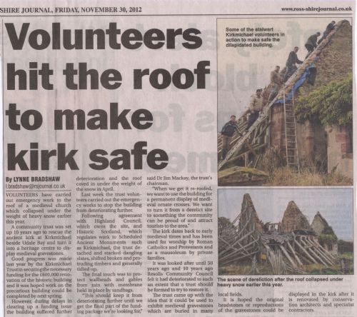 Ross-shire Journal article on Kirkmichael Church